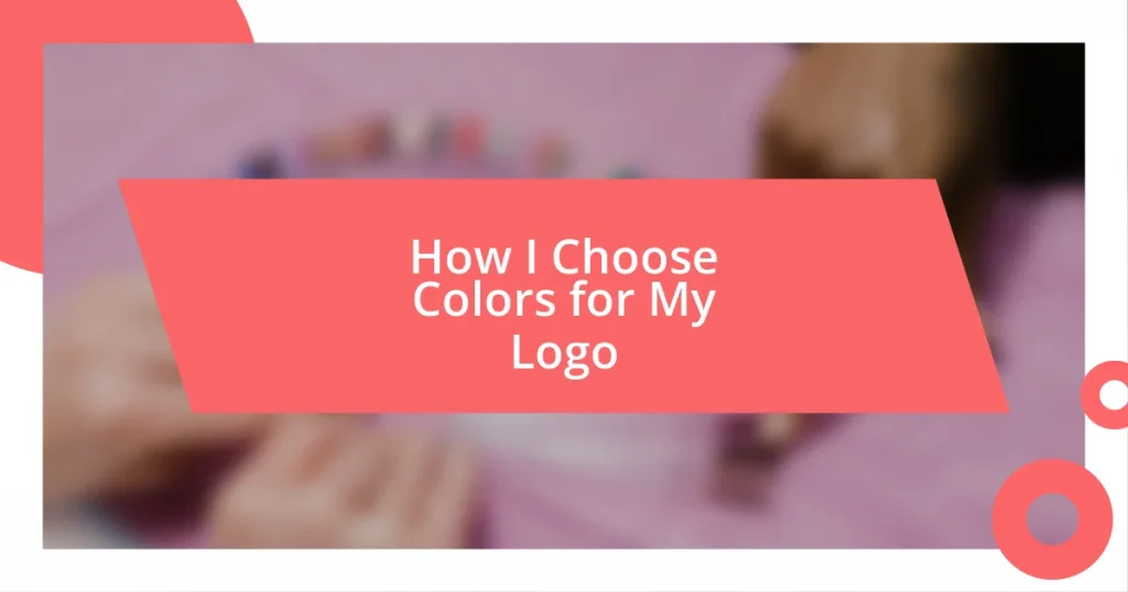 How I Choose Colors for My Logo