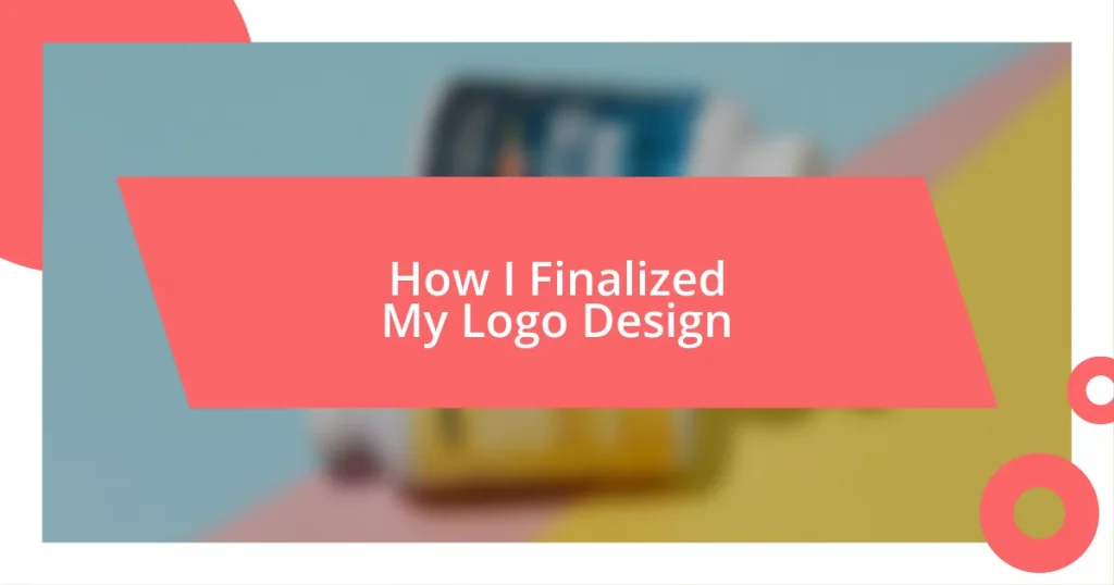 How I Finalized My Logo Design